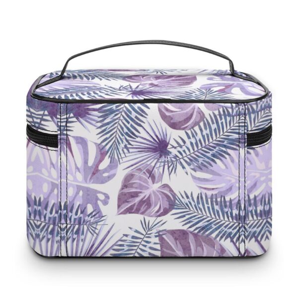 Customized Pattern Makeup Bag Purple Leaf Print Makeup Bag Women Multifunction Cosmetic Bag Toiletries Organizer Storage Bag 3