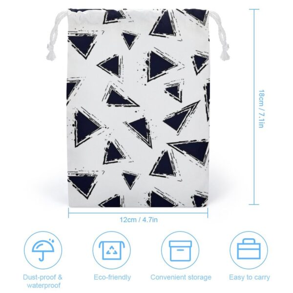 Trendy Geometric Printing Pocket Storage Bag Drawstring Bag Canvas Storage Bag Card Storage Bag Customizable Patterns 2