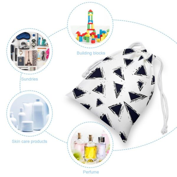 Trendy Geometric Printing Pocket Storage Bag Drawstring Bag Canvas Storage Bag Card Storage Bag Customizable Patterns 5