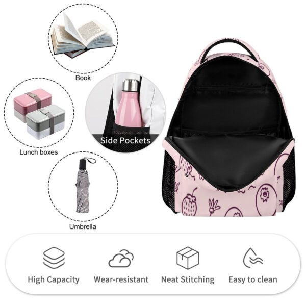 Customized Pattern Girls Pink Simple Printing Schoolpack Pencil Case Backpack Large Capacity Pencil Case Leisure Travel Bag 3