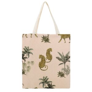 Canvas Handbags for Women 2023 Green Leaf Print Shoulder Bag Female Large Casual Top-handle Bag Fashion Big Size Shopping Bag 1