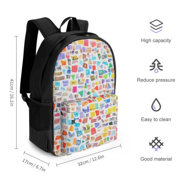 Color Block Satchel Double Strap Bags Boys and Girls Student School Bags Large Capacity Adjustable Travel Backpack 2