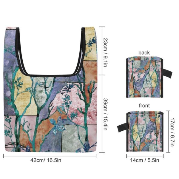 Foldable Shopping Bag Double Strap Handbag Color Block Tote Big Shopper Bag Woman Grocery Bag Plain Tote Bag Custom Pattern 2