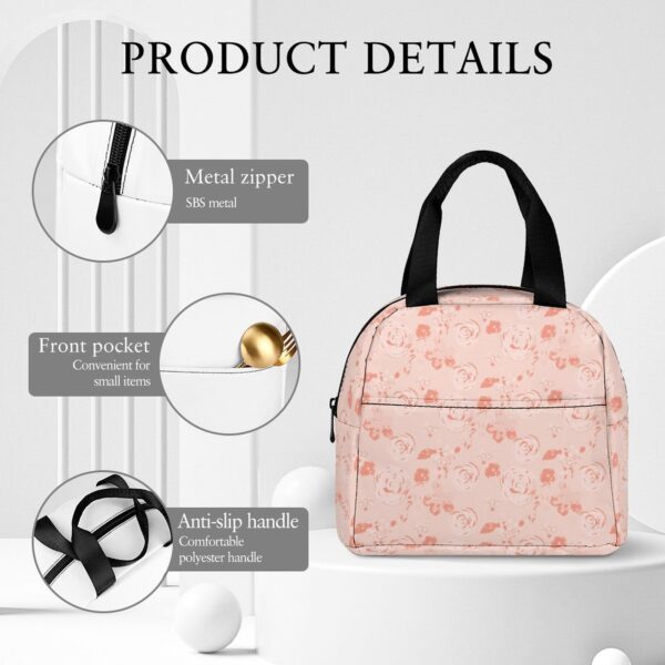 Custom Pattern Pink Lunch Bags Portable Travel Portable Camping Picnic Bag Resuable Customized Printed Thermal Lunch Box 4