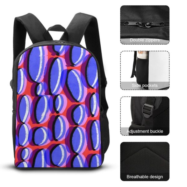 Custom Print Lightweight Backpack Color Block Tote Bag 17 Inch Shoulder Backpack Leisure Satchel Mochila 4