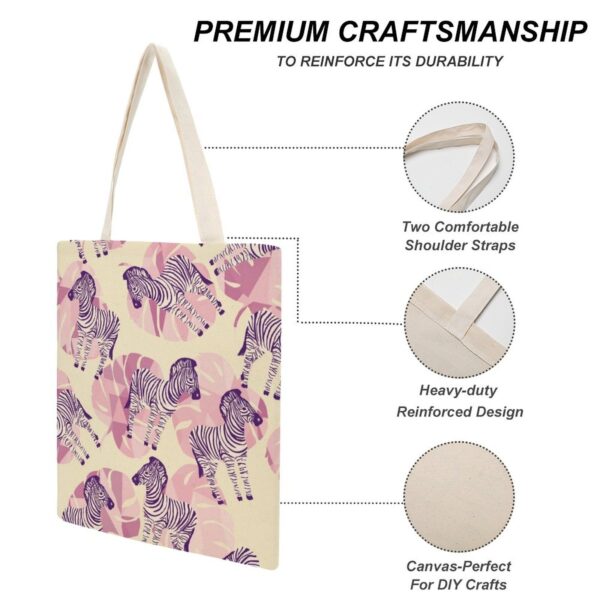 Customized Canvas Bags Shopper Shoulder Bag Printing Handbags Shopping Casual Large Capacity Traveling Beach Bags Custom Pattern 3