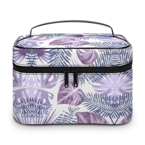 Customized Pattern Makeup Bag Purple Leaf Print Makeup Bag Women Multifunction Cosmetic Bag Toiletries Organizer Storage Bag 1