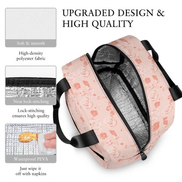 Custom Pattern Pink Lunch Bags Portable Travel Portable Camping Picnic Bag Resuable Customized Printed Thermal Lunch Box 5